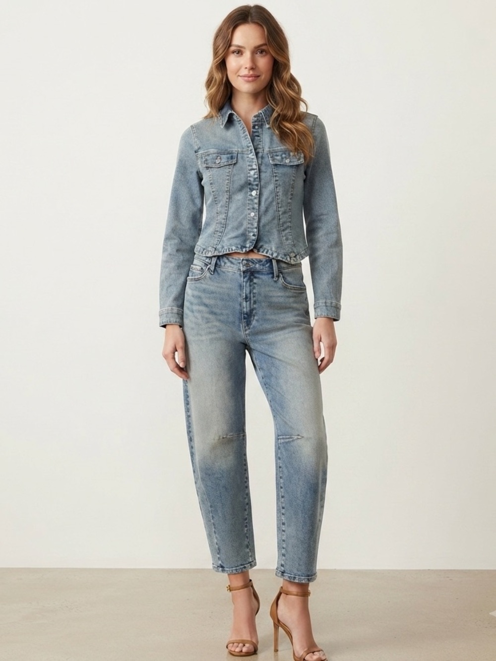 Jessica Simpson Womens Mid Rise Barrel Jean